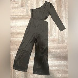 Ladies Lush Black One Shoulder Jumpsuit